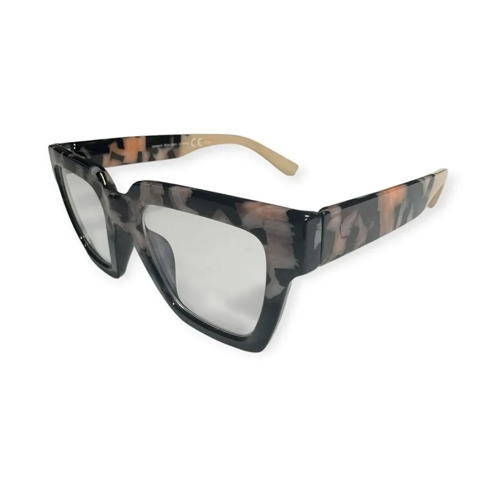 Peepers Take a Bow Tortoise Shell Eyeglasses Blue Light Large Frames Rectangle